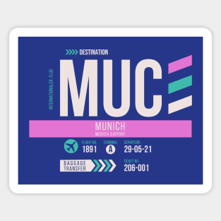 Munich (MUC) Airport Code Baggage Tag Magnet